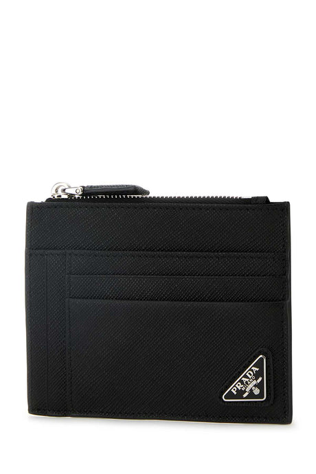 PRADA Mini Leather Card Holder - 12 cm x 10 cm