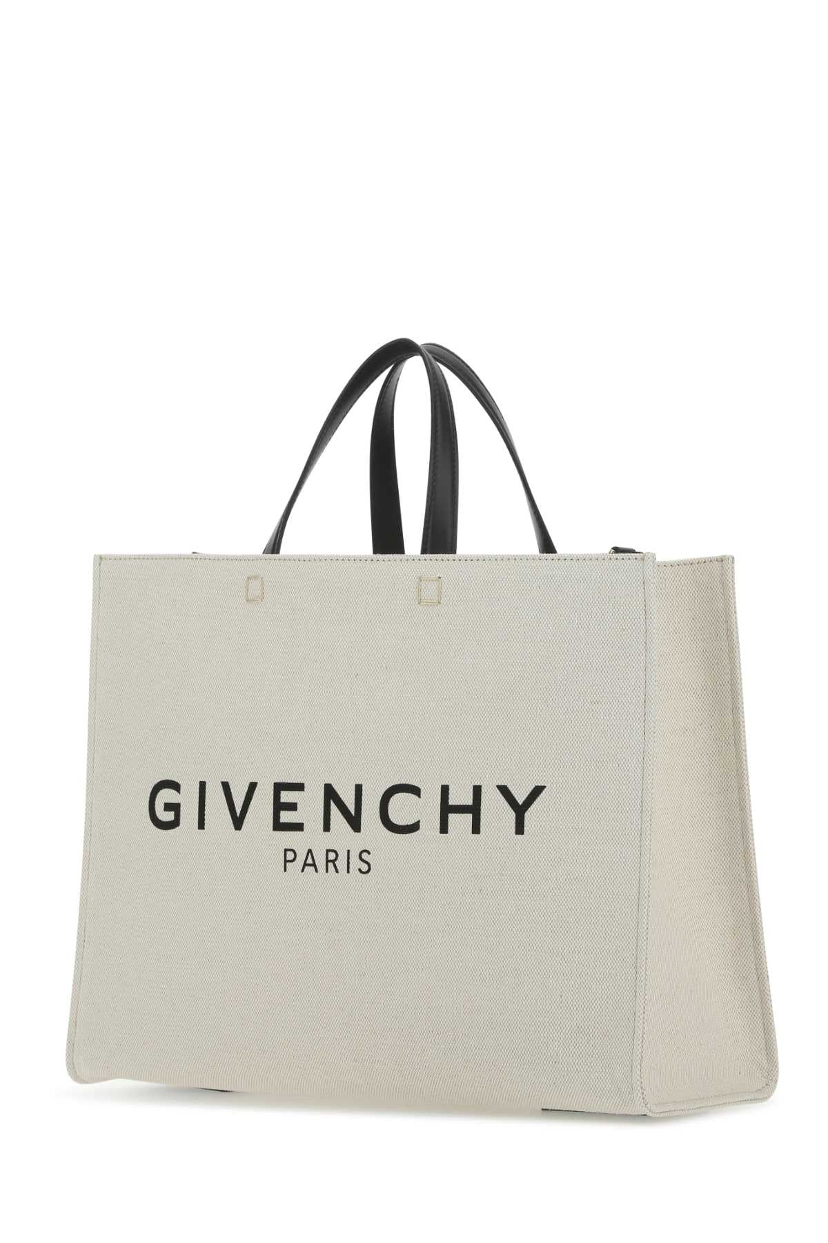 GIVENCHY Ivory Canvas Medium G Shopping Handbag