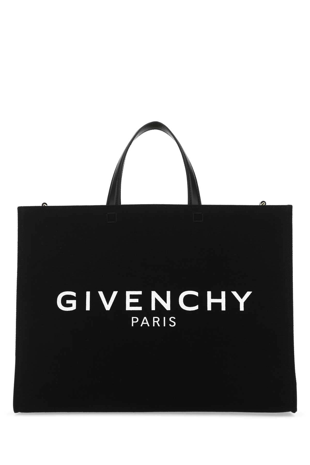 GIVENCHY Medium Black Canvas Shopping Handbag