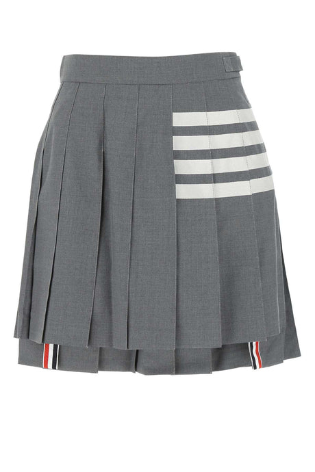 THOM BROWNE Elegant Wool Mini Skirt