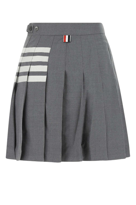 THOM BROWNE Elegant Wool Mini Skirt