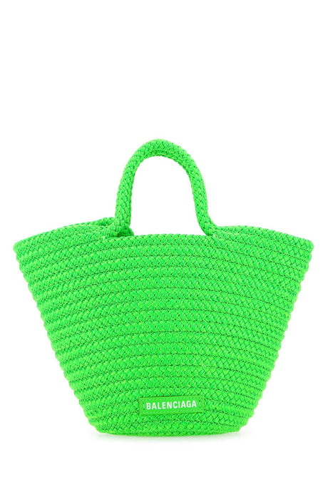 BALENCIAGA Mini Fluo Green Rope Handbag