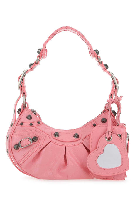 BALENCIAGA Mini Pink Nappa Leather Le Cagole XS Shoulder Handbag