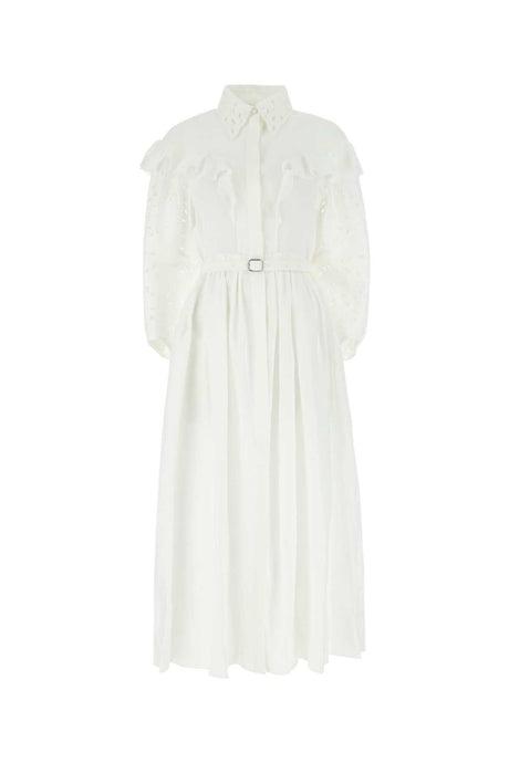 CHLOE Elegant White Linen Long Dress for Women