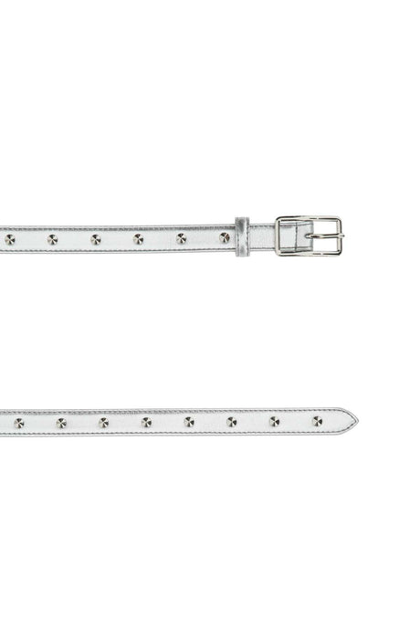 ALEXANDER MCQUEEN Elegant Silver Leather Belt - 2 cm Height