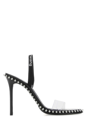 ALEXANDER WANG Two-tone Leather and PVC Sandals with 12cm Heel