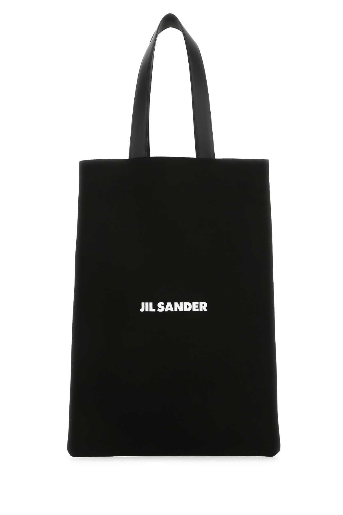 JIL SANDER Oversized Black Canvas Shopping Handbag - 40x56 cm