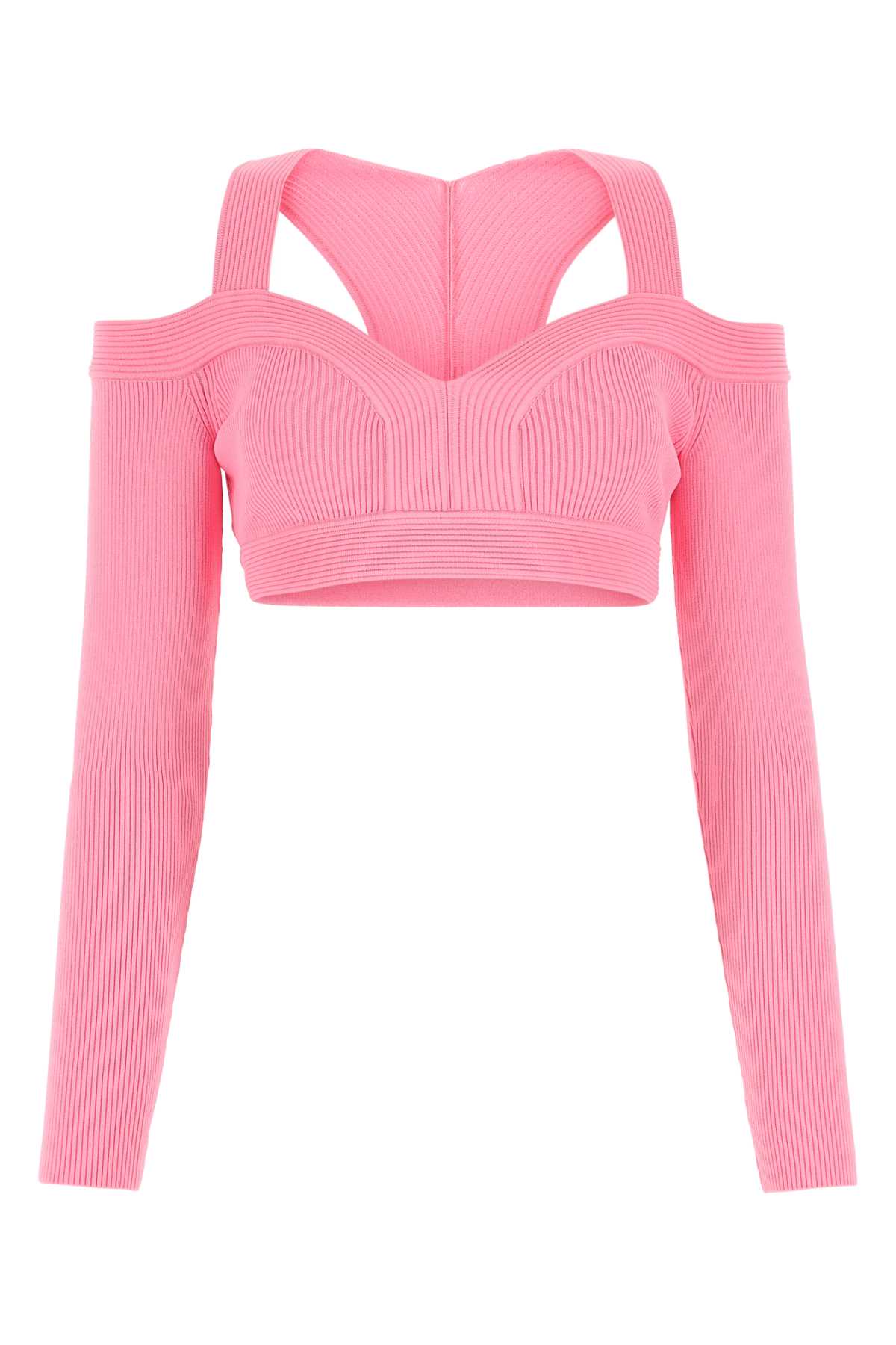 ALEXANDER MCQUEEN Pink Stretch Viscose Blend Mini Top for Women