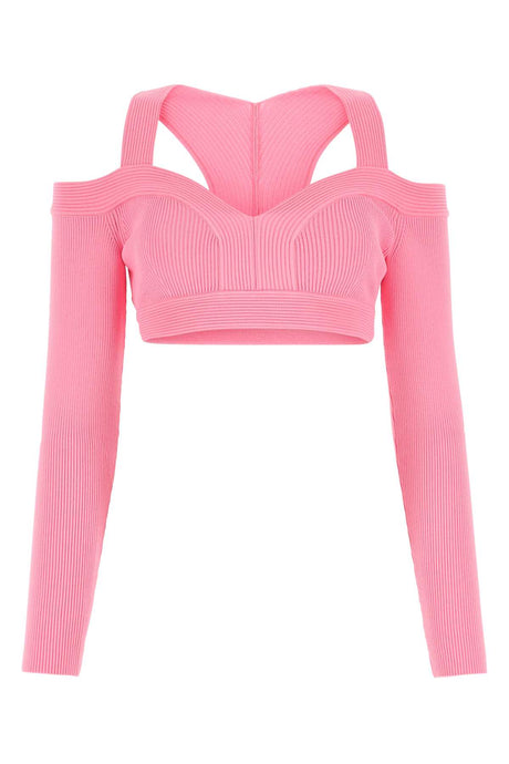 ALEXANDER MCQUEEN Pink Stretch Viscose Blend Mini Top for Women