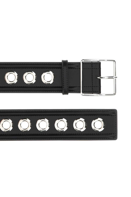 ALEXANDER MCQUEEN Elegant Black Leather Belt - 5 cm Height