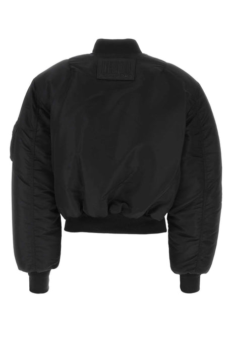 VTMNTS Men's Black Nylon Padded Bomber Jacket