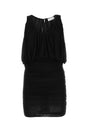 SAINT LAURENT Chic Black Cupro Mini Dress for the Modern Woman