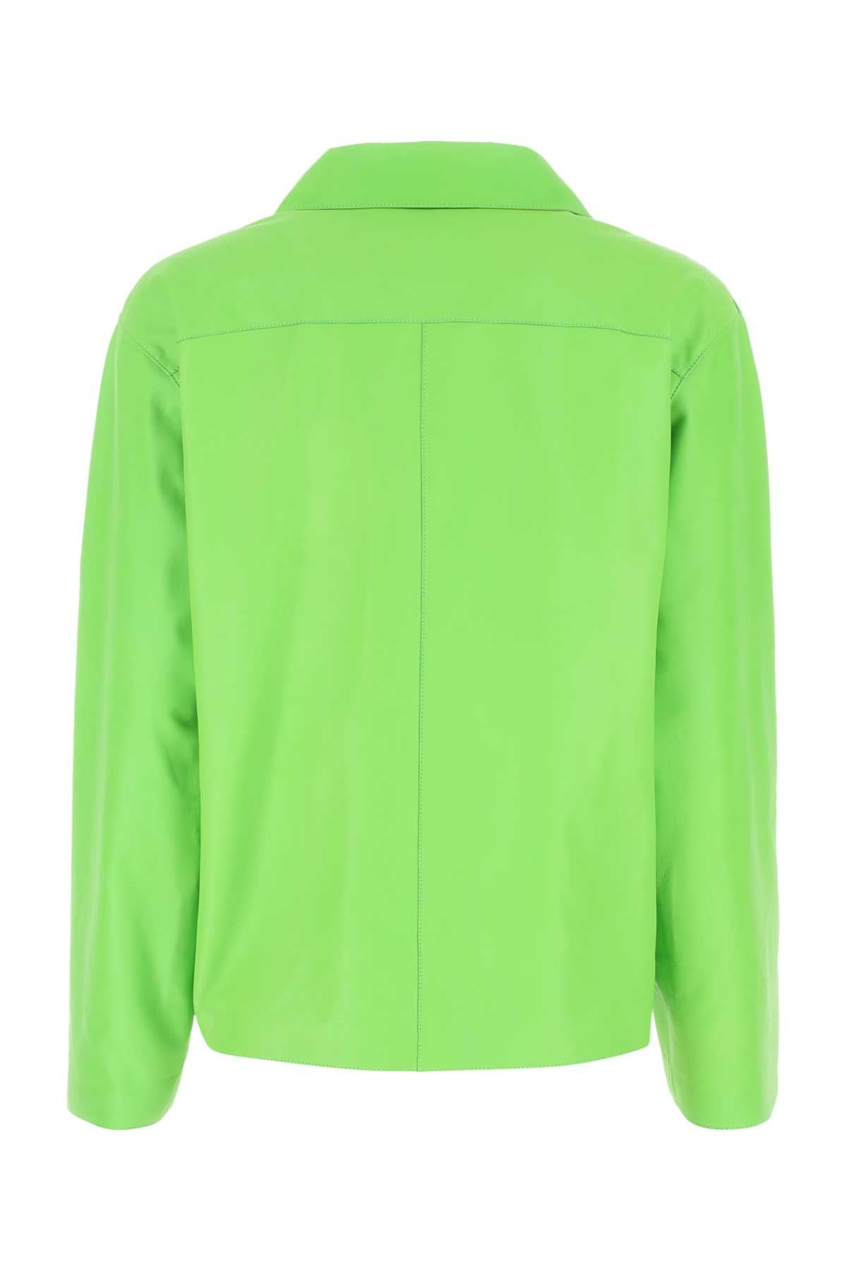 LOEWE Vibrant Green Leather Shirt for Women - Spring 2023