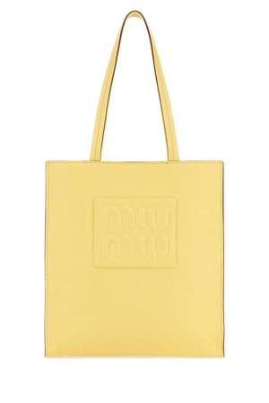 MIU MIU Pastel Yellow Leather Shopping Handbag - 28cm x 31cm