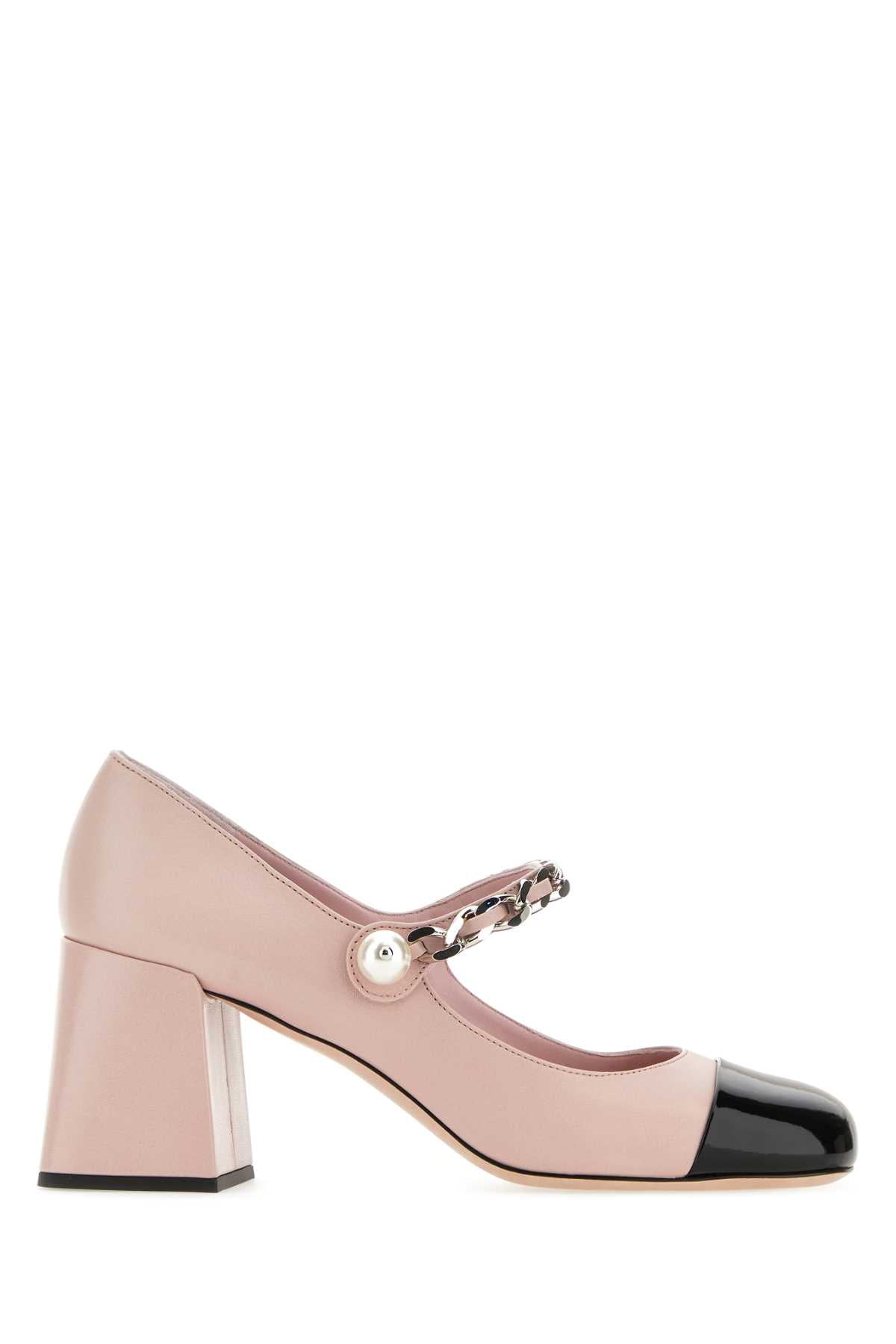 MIU MIU Chic Pink Leather Pumps with 6.5 cm Heel Height