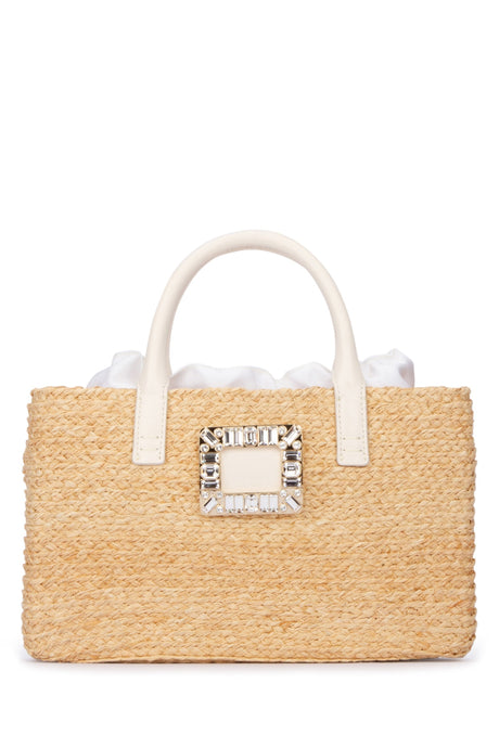 ROGER VIVIER Mini Straw Shopping Handbag