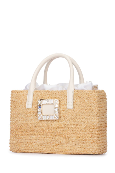 ROGER VIVIER Mini Straw Shopping Handbag