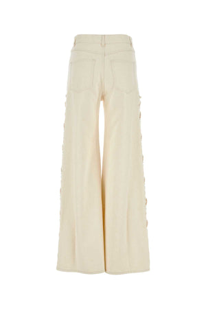 CHLOE Ivory Wide-Leg Denim Jeans for Women