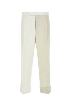 THOM BROWNE Two-tone Linen Pants for Men