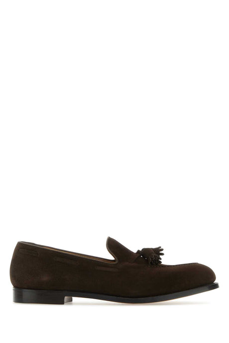 CROCKETT&JONES Chocolate Suede Cavendish Loafers for Men