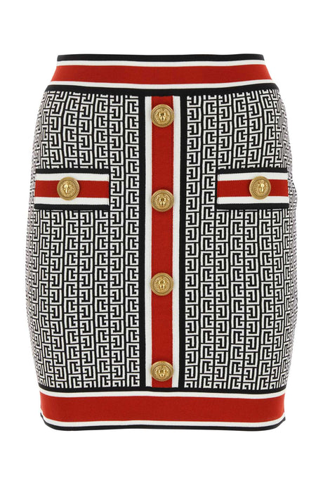 BALMAIN Chic Embroidered Viscose Blend Mini Skirt