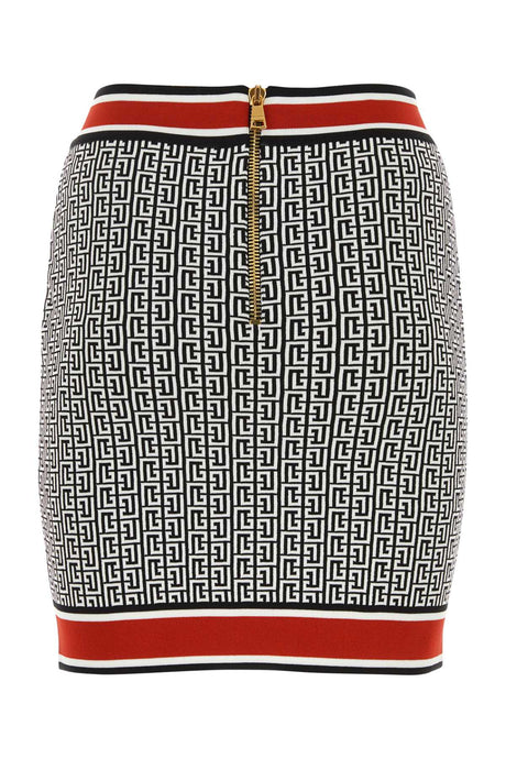 BALMAIN Chic Embroidered Viscose Blend Mini Skirt