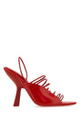 SALVATORE FERRAGAMO Elevated Red Leather Altaire Sandals with 10.5 cm Heel Height