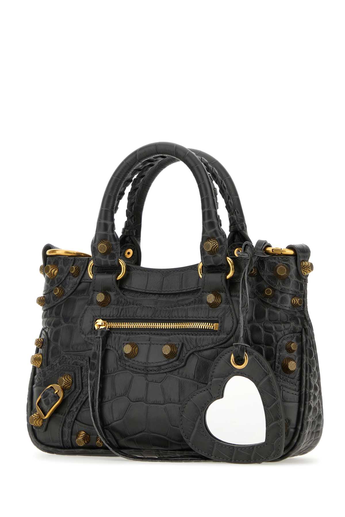 BALENCIAGA Mini Charcoal Leather Handbag