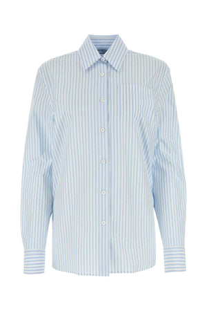 PRADA Embroidered Striped Poplin Shirt for Women