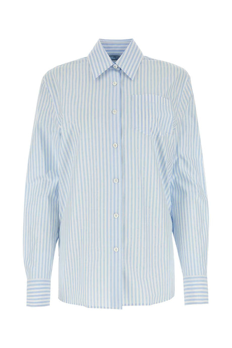 PRADA Embroidered Striped Poplin Shirt for Women