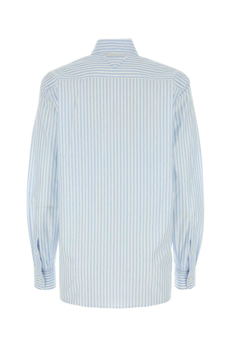 PRADA Embroidered Striped Poplin Shirt for Women