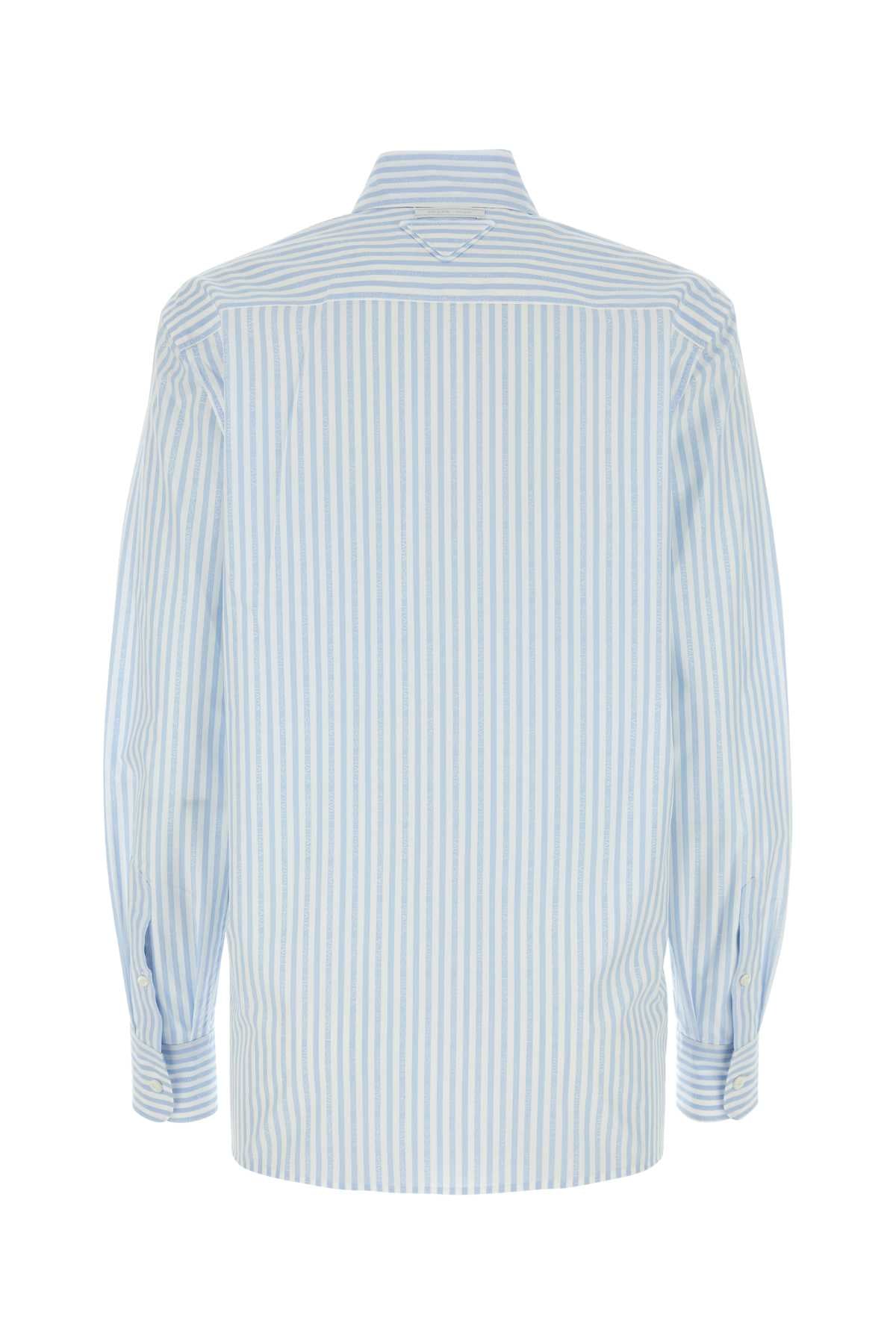 PRADA Embroidered Striped Poplin Shirt for Women