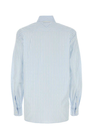 PRADA Embroidered Striped Poplin Shirt for Women