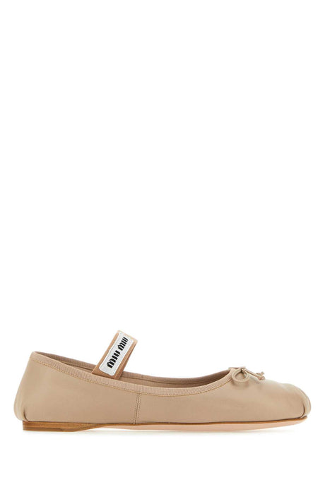 MIU MIU Chic Pink Leather Ballerina Flats