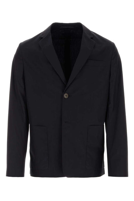 PRADA Midnight Blue Cotton Blazer for Men - Effortless Elegance