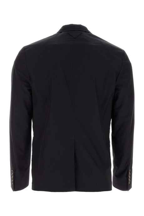 PRADA Midnight Blue Cotton Blazer for Men - Effortless Elegance