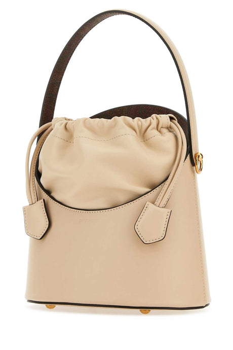 ETRO Ivory Leather Saturno Mini Bucket Handbag