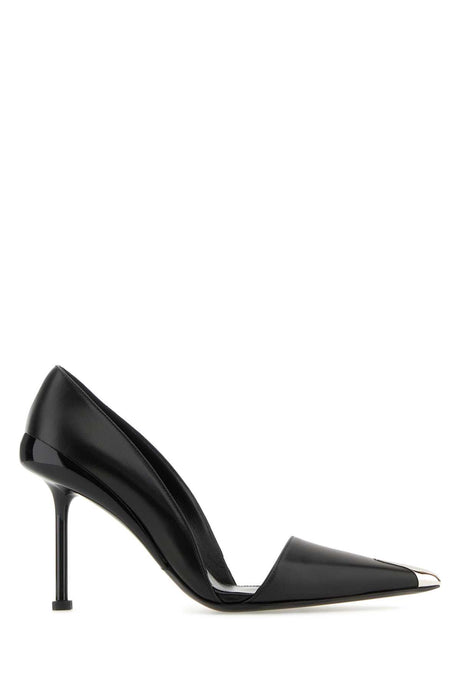 ALEXANDER MCQUEEN Elegant Black Leather Pumps with 9 cm Heel Height