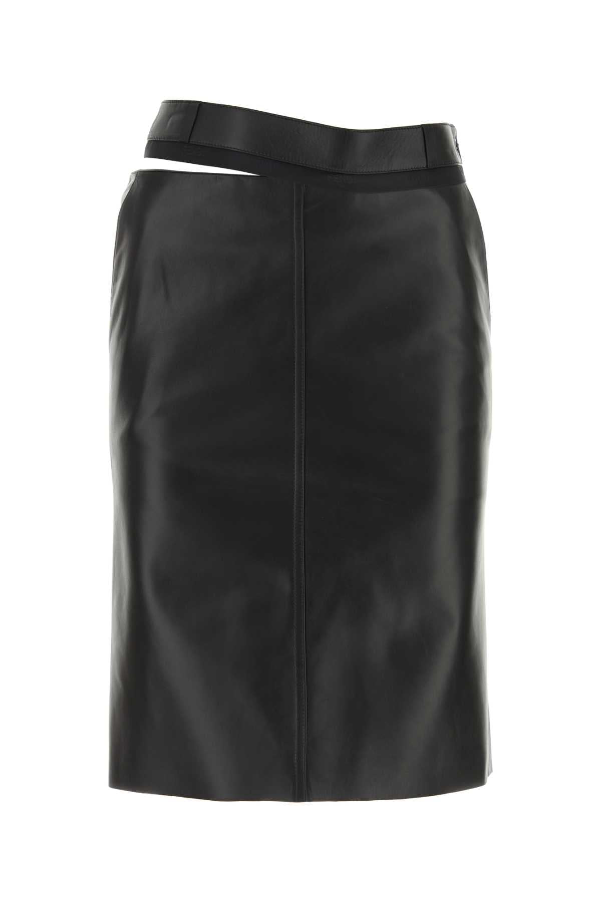 FENDI Chic Black Leather Skirt