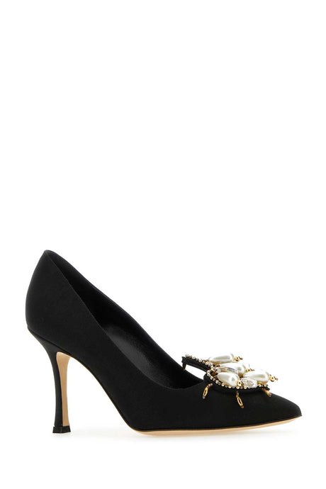 MANOLO BLAHNIK Elevated Fabric Pumps with 9 cm Heel Height