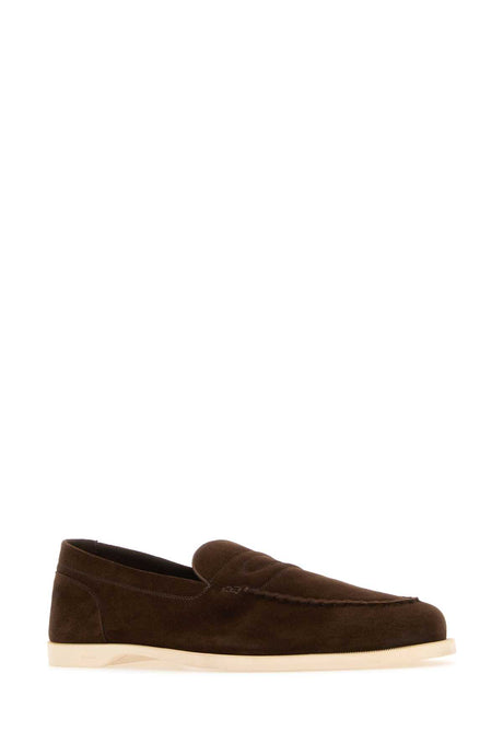 JOHN LOBB Chocolate Suede Pace Loafers for Men