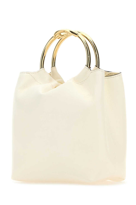 VALENTINO GARAVANI Ivory Leather Mini Bucket Handbag