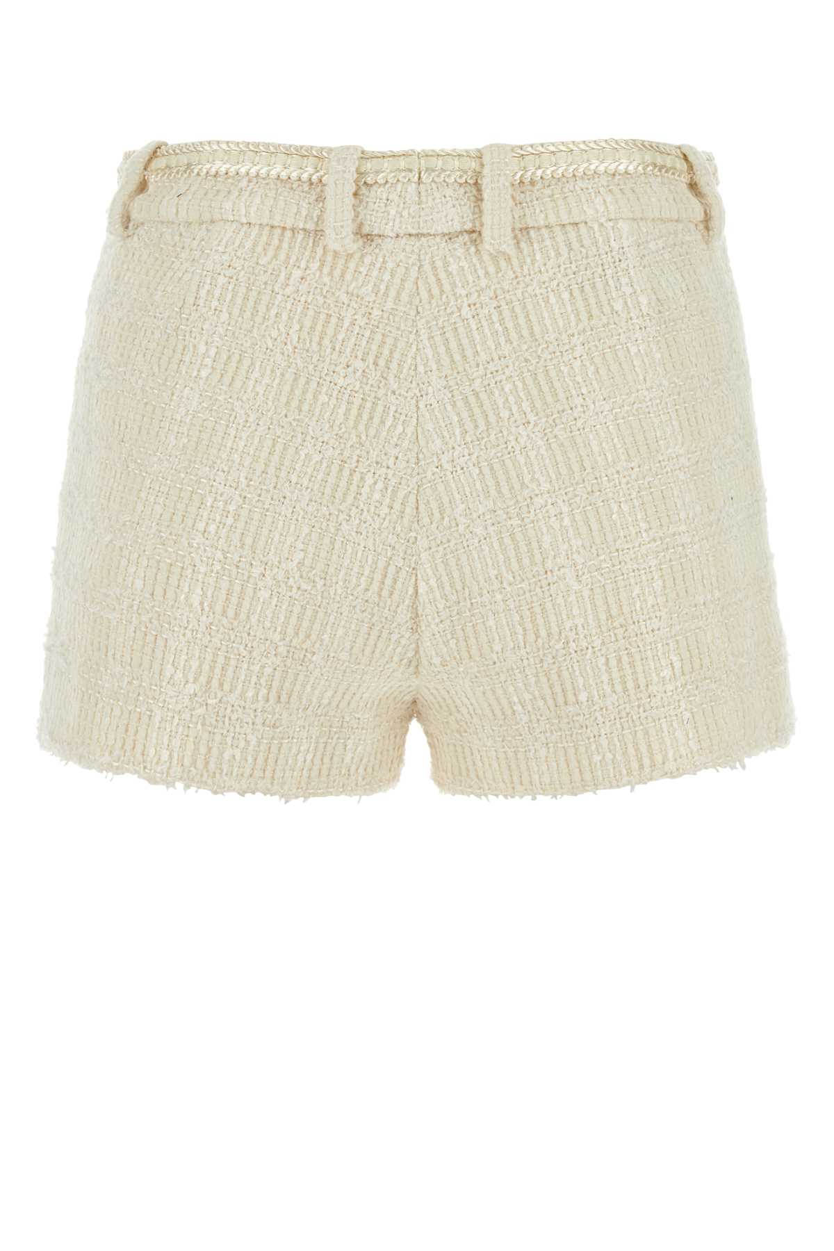 GUCCI Chic Ivory Tweed Mini Shorts