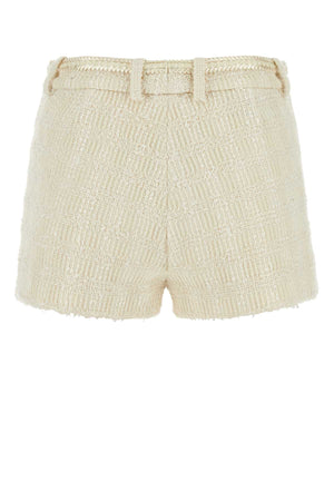 GUCCI Chic Ivory Tweed Mini Shorts