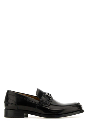 VERSACE Sophisticated Black Leather Loafers for Men