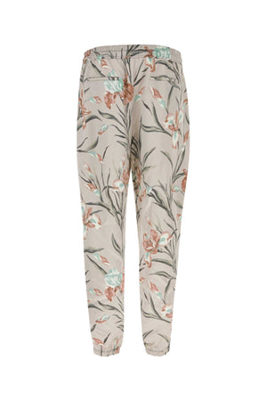 SAINT LAURENT Floral Printed Satin Pants for Men