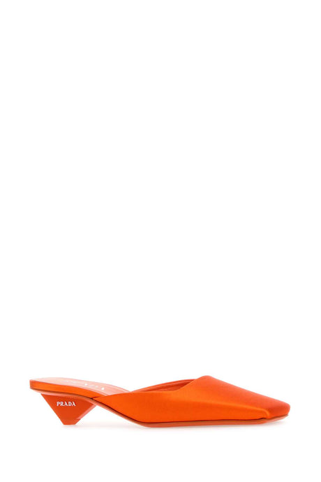 PRADA Chic Orange Satin Mini Flats - 3.5 cm Heel