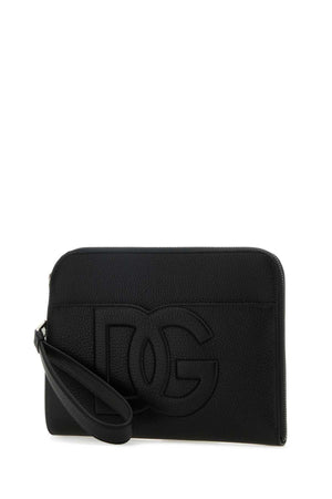 DOLCE & GABBANA Mini Leather Pouch Handbag - 27 cm x 18 cm