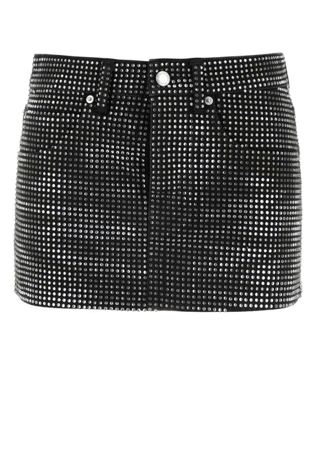 ALEXANDER WANG Embellished Denim Mini Skirt