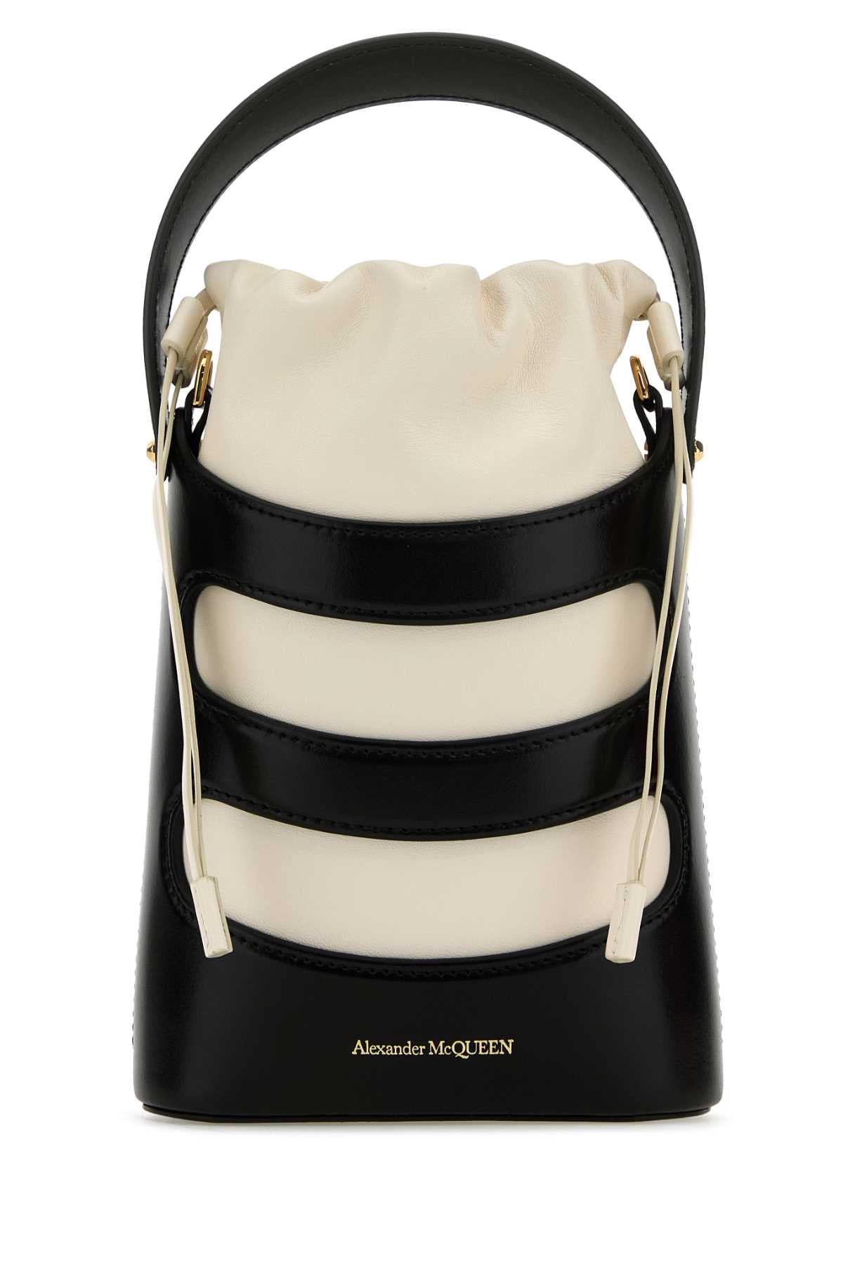 ALEXANDER MCQUEEN Two-tone Leather Mini Bucket Handbag